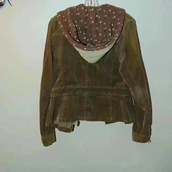 Plugg Jeans jacket, large, brown with star hood - Picture 4 of 9